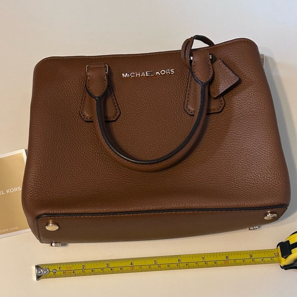 Michael Kors Camille Small Leather Satchel Brown Handbag - Picture 3 of 11